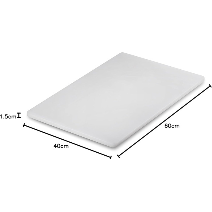 PE cutting board, 40 x 60 x 1.5 cm, white