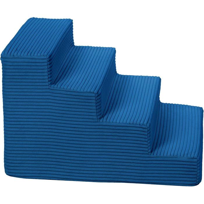 Сходинки для собак Velinda з 4 ступенями, котяча драбина, допомога у вході для домашніх тварин, матеріал - піна (темно-синій, Cord)