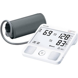 Beurer BM 96 - тонометр з ЕКГ, вимірювання артеріального тиску та пульсу на плечі, для виявлення фібриляції передсердь (AFib) та профілактики інсульту, обхват плеча 22-42 см (вбудовані електроди ЕКГ)