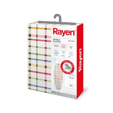 Глянцевий чохол для прасувальної дошки Rayen Premium XXL, 150 x 55 см, 4 шари, бавовна, титанова якість