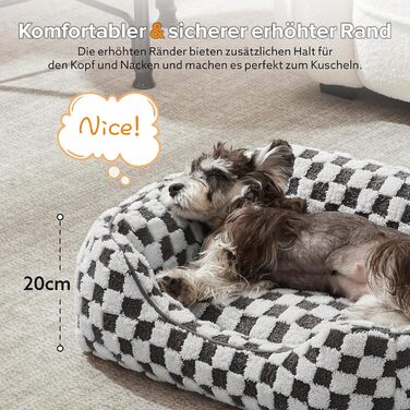 FURTIME Dog Bed - Large Dogs, Non-Slip Dog Beds, Washable Dog Basket, Anti-Anxiety Plush Dog Bed, Suitable for Large Labrador Retrievers, German Shepherds, 89×63×23 cm