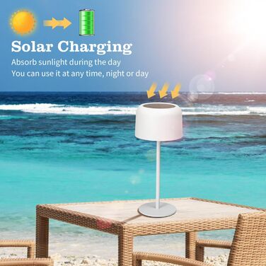 Світлодіодна настільна лампа Aigostar акумуляторна бездротова, димується сенсорним керуванням, 3 режими світла, водонепроникна IP54 для дому та саду (біла)