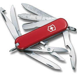 Мультитул Victorinox Mini Champ: 18 функцій, Swiss Made, з відкривачем листів, відкривачем пляшок, інструментом для зняття ізоляції, червоний