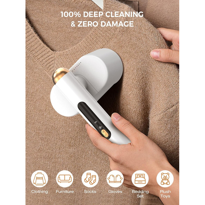 Електричний флусознімач Smiling Shark M-3: бездротовий, з 4 рівнями регулювання, 90° обертання, для одягу та меблів