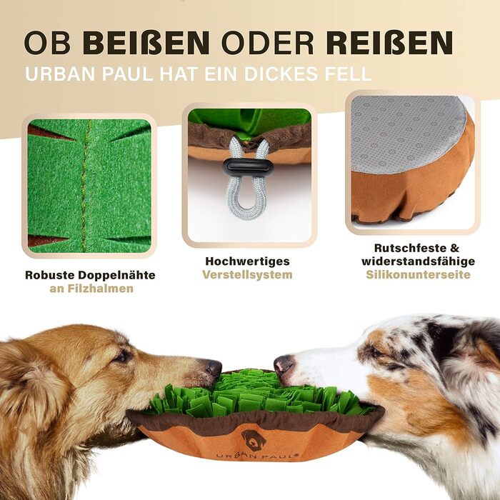 Snuffle Mat for Dogs - Best Materials - Extremely Durable Dog Intelligence Toy - Size Adjustable and Washable (Green)
