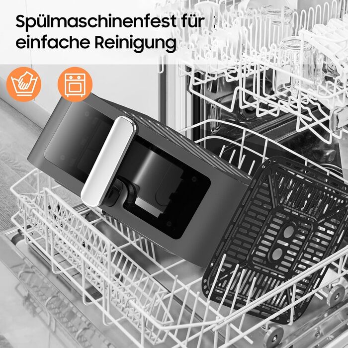 Фритюрниця повітряна 9L XXL, 2000W з верхнім та нижнім нагрівом | Фритюрниця з вікном, 12-в-1, функція DIY, 360° металевий дизайн, ергономічний сенсорний екран, рецепти