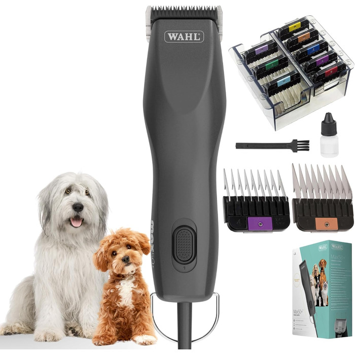 Машинка для стрижки собак та котів Moser Max 50+ Agrarzone Edition з набором гребінців - потужна, тиха, 2 рівня потужності