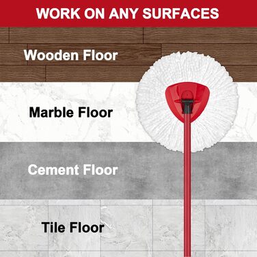 12-Pack Replacement Mops for O-Cedar Easy Wring Spin Mop, Microfiber Spin Mop Replacement Heads, Easy Mop Replacement for Cleaning