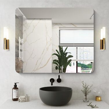 Дзеркало настінне прямокутне без рами 75x90 см для ванної, спальні, вітальні