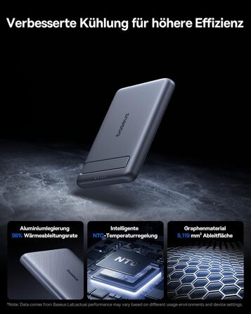 Power Bank Baseus Mini MagSafe 5000mAh з MagSafe, PD 20W, Qi2, сірий колір