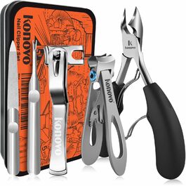 Кусачки для нігтів Konovo для літніх людей та товстих нігтів, з довгою ручкою, 16 мм, набір 5 шт.