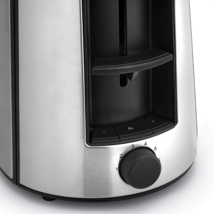 WMF Bueno Pro Toaster 2 Slice, Double-Slot Toaster Stainless Steel with Roll Holder, 2 Slices, 6 Browning Levels, 870 W, brushed stainless steel