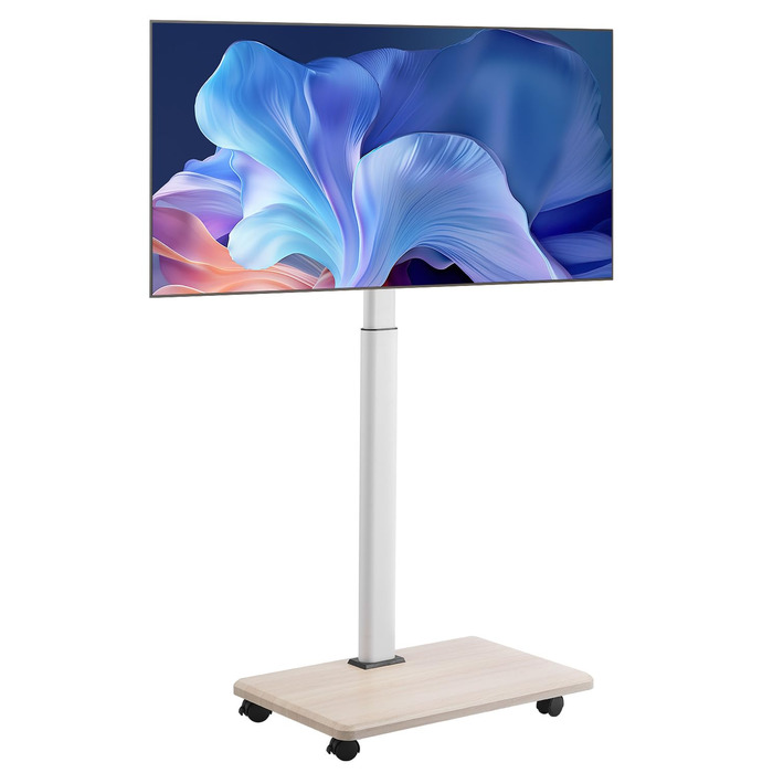 Підставка для телевізора VEVOR на колесах, телевізійна візок для телевізорів 81-178 см (812,8-1778 мм), до 45 кг, поворот 25° вліво/вправо, регульована по висоті, з полицею для кута спальні/вітальні (макс. 600 x 400 мм)