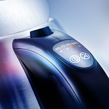 Електричний чайник First Austria Edelstahl 2200W, 1.7L, регулювання температури 60-100°C, підтримання тепла, фільтр від накипу, прихований нагрівальний елемент, LED-підсвічування