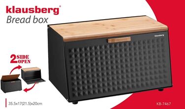 Кляузерг Brotbox - дерев'яний контейнер для хліба з нержавіючої сталі (чорний)