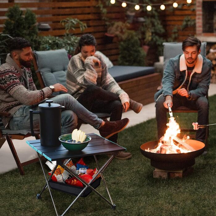 Складаний туристичний стіл Reakoo з алюмінієвою платформою, легкий та компактний. Ідеально для кемпінгу, пляжу, пікніків, грилю та фестивалів. Великий розмір.