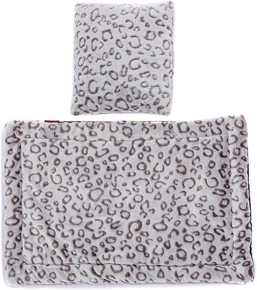 М'яка ковдра для собак та котів Raikou з плюшевою подушкою, 120x85 см, леопардовий принт