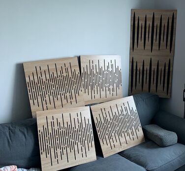 Набір акустичних панелей для звукопоглинання та дифузії WAVE Sonoma, 50x50x5 см, 4 шт. — декоративні панелі для шумоізоляції та корекції акустики