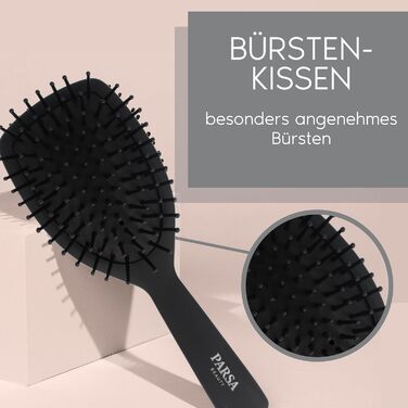 Пензлик для волосся PARSA Beauty Professional з активними компонентами – для випрямлення та догляду за волоссям. Підходить для кучерявого та довгого волосся. Carbon + Turmalin