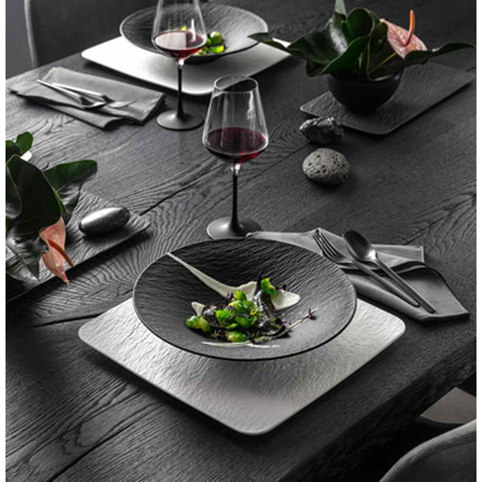 Набір посуду Villeroy & Boch Manufacture Rock Blanc (6 предметів) для 2 осіб, білий, преміум-посуд, миюча посуду, для мікрохвильової печі