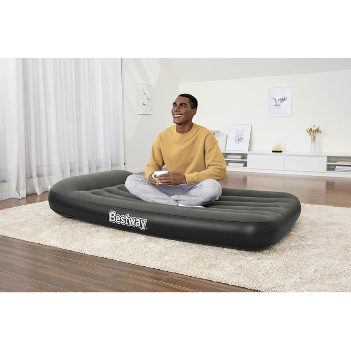 Надувний матрац Bestway TriTech XL з вбудованим насосом, сірий 191x97x30 см (1067929)