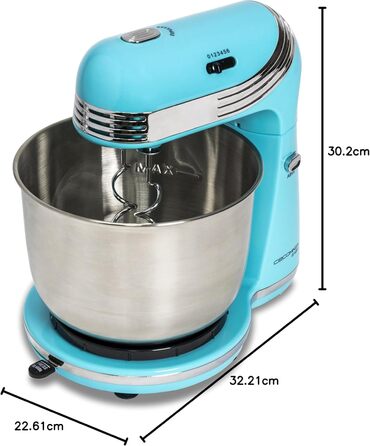 Кухонний комбайн Cecotec Cecomixer Easy: 250W, 3л, чаша з нержавіючої сталі, 5 функцій, 6 швидкостей, блакитний