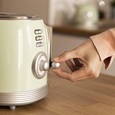 Тостер Cecotec Toast&Taste 800 Vintage Green, 850 Вт, 2 слоти, зелений, нержавіюча сталь, 3 функції