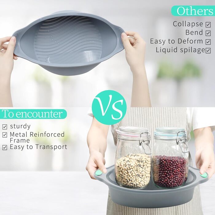 To encounter Round Silicone Cake Molds, 22.5 cm, Non-Stick Silicone Baking Molds, Food Grade, with Metal-Reinforced Frame, Increased Strength