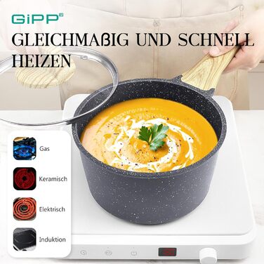 Набір посуду GiPP Keramik Antihaft: 22 частини (сірий) - посуд з керамічним покриттям, без PFAS, PFOA, PTFE, PFOS