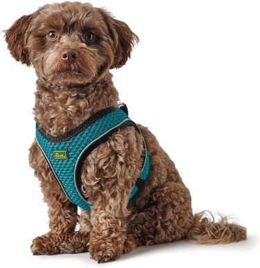 Нашийник для собак HUNTER HILO COMFORT, турквіс, S-M. Легкий, з сітчастого матеріалу, з відбиваючими елементами, зручний, для маленьких та середніх собак.