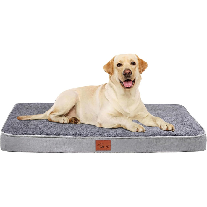 Килимок для собак Caliyo, середній розмір, 91x69x7.6 см, з Memory Foam, сірий
