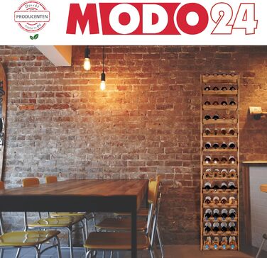 MODO24 Bottle Rack, Wine Rack Wood for 42 Bottles, Wine Cabinet, Wine Stand, Beverage Rack, Wine Bottle Holder, Bottle Organizer, Wine Cabinet, Dimensions 102x63x25 cm, Colors: Natural Wood