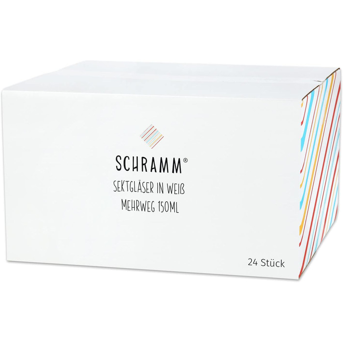 Schramm® Reusable Champagne Flutes in white, available in quantities of 6, 12, 24, or 48 pieces. 150 ml capacity. Champagne glasses, sparkling wine flutes, champagne goblets, stemmed glasses. Capacity: 24 pieces
