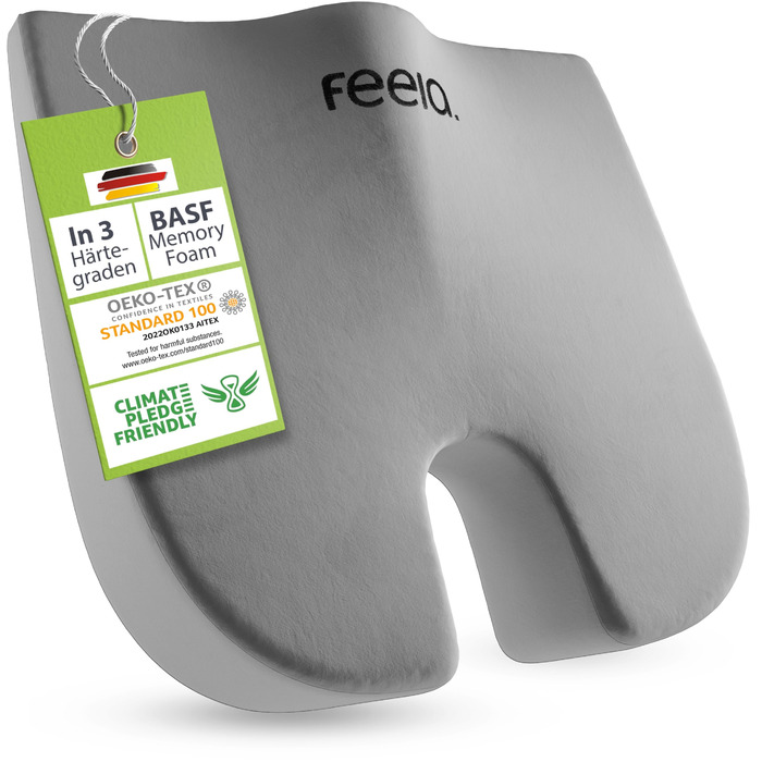 Подушка ортопедична клиновидна Feela® з ефектом пам'яті для корекції постави та підтримки при ішіасі (жорстка, 40-60 кг)