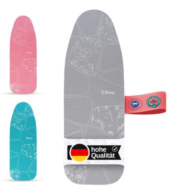 Чохол для прасувальної дошки Silva 140x50 см, 100% бавовна з шаром 5 мм піни, терморефлексія, антиковзаюча поверхня, легкий у догляді. Підходить для парових прасувальних дощок, станцій та універсальних дощок. Сірий (XL)