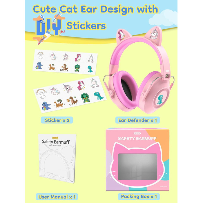Навушники дитячі шумозаглушні Dr.meter SNR 32dB, рожеві - захист слуху для аутистів, концертів, авіашоу