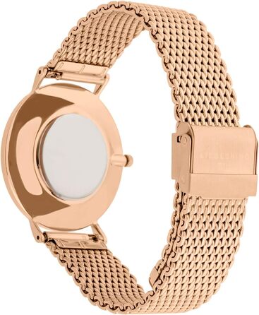 Годинник Liebeskind Berlin для жінок – 38 мм, круглий корпус, кварцовий механізм, сітчасте браслет, водостійкість 5ATM, для щоденного використання & стильний (Рожеве золото / Чорний)