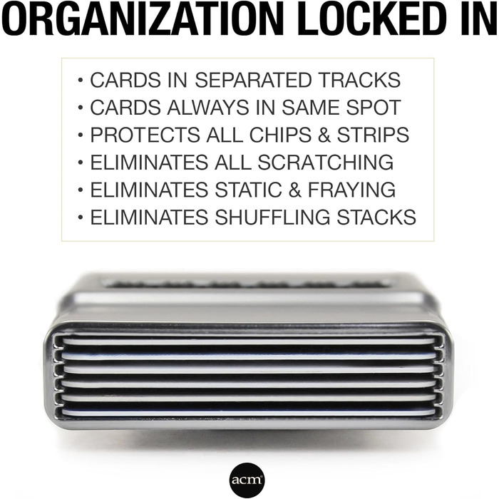 ACM 2.0: Елегантний гаманець для жінок та чоловіків з відділенням для карток та грошей, захист від подряпин, хром/срібло