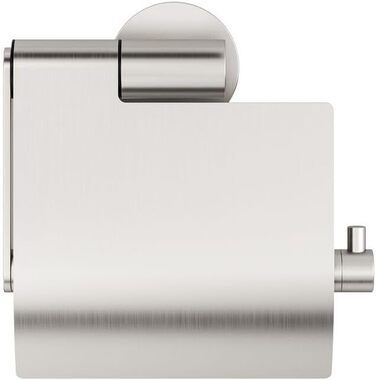 Tiger Boston Stainless Steel Toilet Paper Holder with Cover - Wall Mounted, Brushed Finish Single Roll