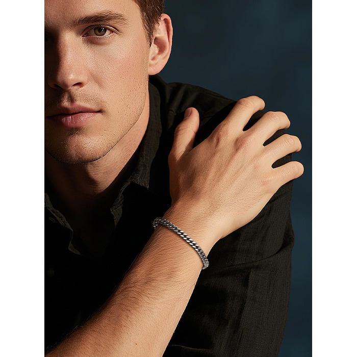 Чоловічий браслет Bestyle з нержавіючої сталі, ланцюг панцир, ширина 5/7/9/12.5 мм, срібний/чорний/золотий, довжина 19/21/23 см - ідеальний подарунок для чоловіків