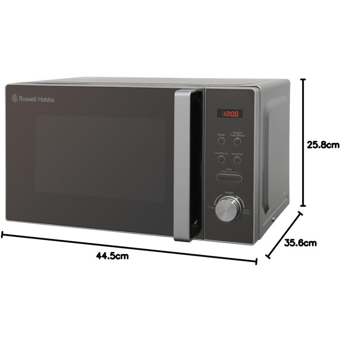 Мікрохвильова піч Russell Hobbs RHM2076S, 20 л, 800 Вт, срібна, окремо стояча