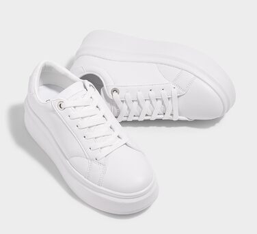 Жіночі кросівки на платформі LUCKY STEP, білі, з екошкіри, зручні повсякденні, розмір 38 EU