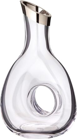 EDZARD Decanter Carafe Gordon, mouth-blown crystal glass with platinum rim, wine decanter for red wine, height 30 cm, capacity 1.2 liters