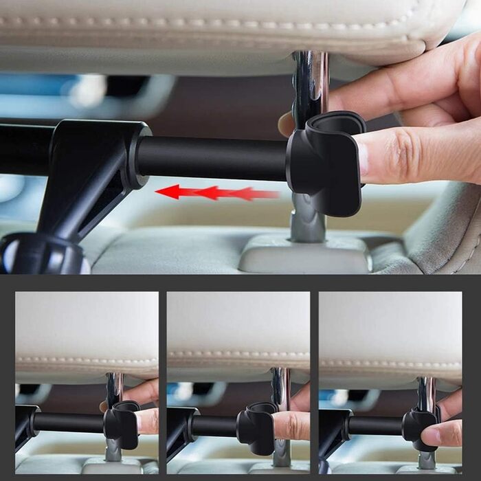 Утримувач для планшета в авто, регульований, універсальний для iPad/iPhone/Samsung Galaxy Tab/Kindle Fire HD/Nintendo Switch, 4.4-11 дюймів, Чорний & Срібний