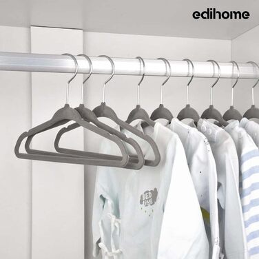 Вішалки для одягу Ediesi, 50 шт., сірі, з м'яким покриттям, для штанів, сорочок, спідниць, костюмів (без кріплення для краваток)