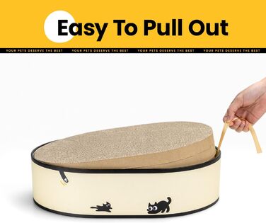 Котячий когтетоп з коробкою та 4 змінними когтеточками - великий комплекс з міцного гофрокартону, двосторонні когтеточки з наклейками DIY - лежанка для котів у квартирі, захист меблів. Великий котячий бокс + 4 когтедрови + наклейки