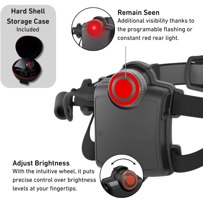 Ліхтар налобний Ledlenser H7 SE LED, 300 люмен, 160 м, фокусування, з заднім світлом, до 30 годин, батарейки та USB-кабель
