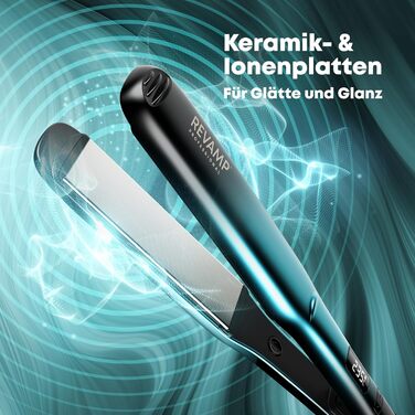 Випрямляч для волосся Revamp Progloss Ultra X Shine Keramik: професійний, з керамічними іонними пластинами для довгого та густого волосся