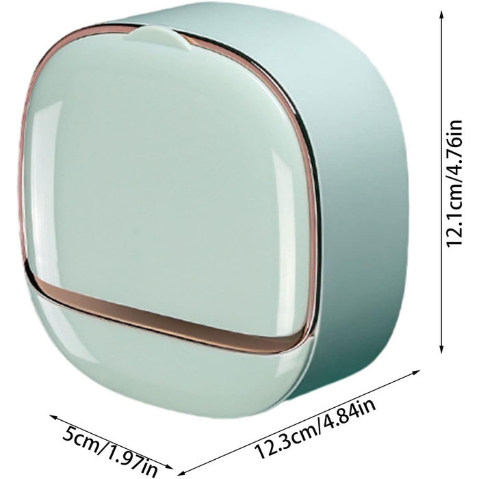 Настінна мильниця Flip-Deckel без свердління з піддоном для стік води, для ванної кімнати та кухні (темно-зелений)