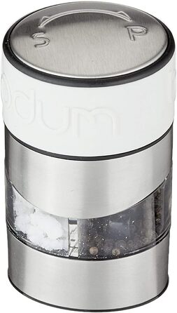 Млин для солі та перцю Bodum TWIN, керамічний механізм, силіконова ручка, 12 см, кремовий